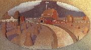 Grant Wood Farm View oil painting on canvas